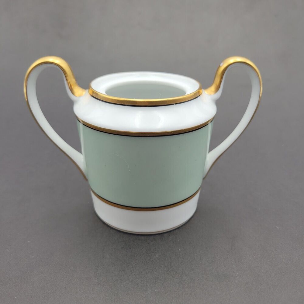 Fitz And Floyd Renaissance Mint Green on White Sugar Bowl No Lid mcmlxxviii 1978
